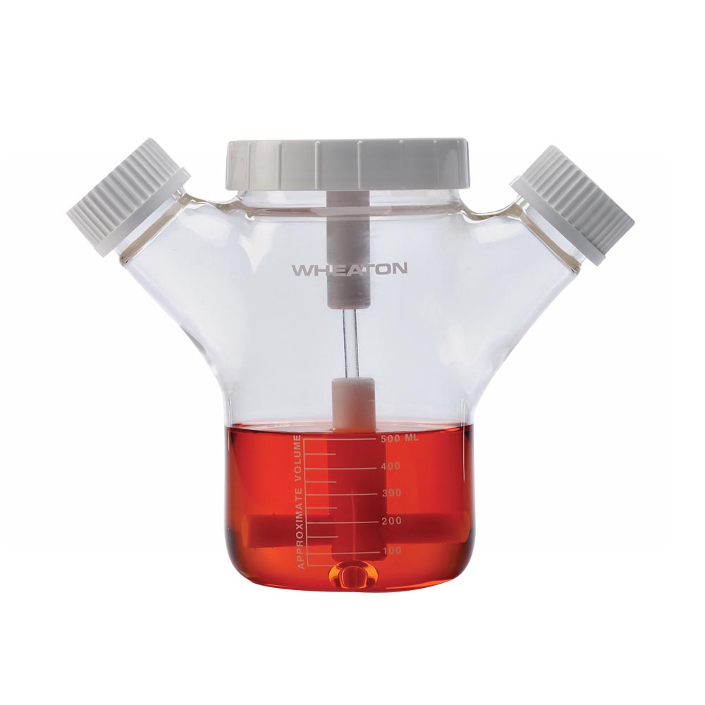 WHEATON Celstir雙側臂細胞培養瓶 8000mL，頂蓋尺寸100-400，側蓋尺寸45mm 1個